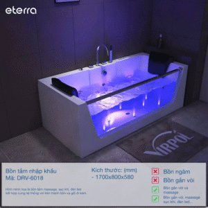 bồn tắm nằm massage có đèn led