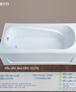 BỒN TẮM YẾM ETERRA 1.7 MÉT DRV-2227B – ĐƠN GIẢN, TIỆN LỢI, DỄ LẮP ĐẶT - không có massage