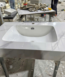 Bàn Lavabo INAX 1 Tầng Đá Mài cao cấp trắng vân mây