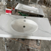 Bàn Lavabo AL-2216V INAX 1 Tầng Đá Mài cao cấp trắng vân mây
