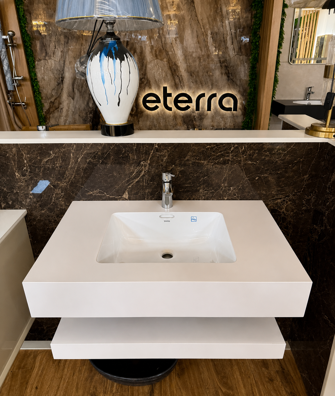 Lavabo TOTO bàn đá Eterra 2 tầng LV-BD-08 chính hãng 1 Lavabo TOTO bàn đá Eterra 2 tầng LV-BD-08 chính hãng
