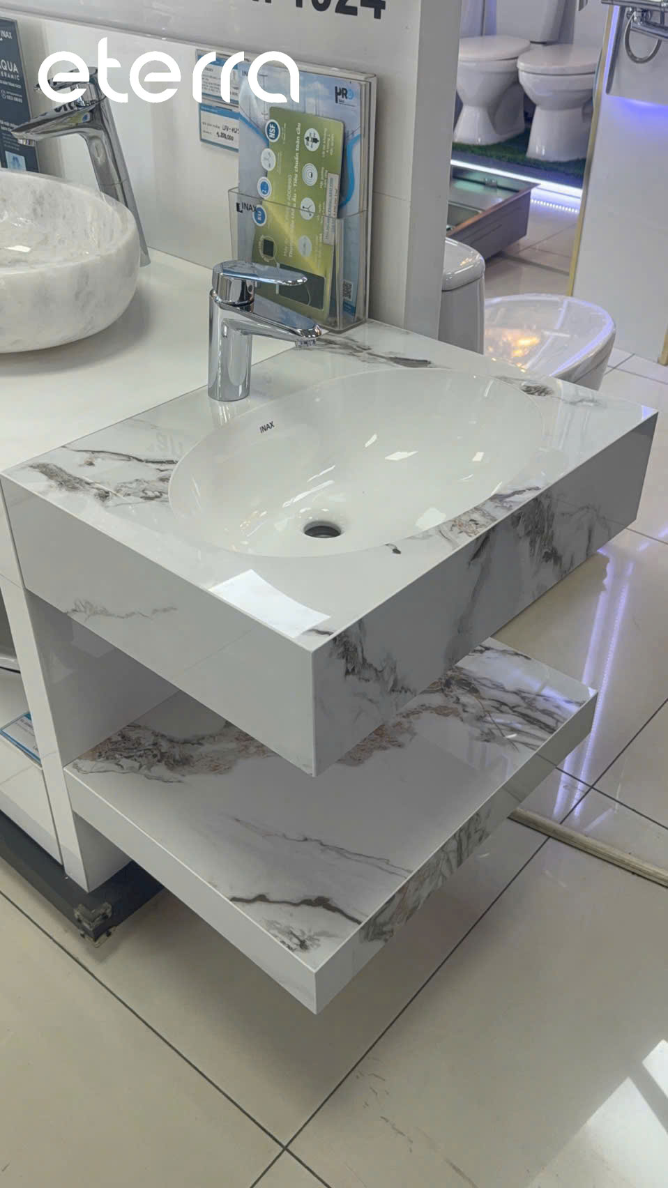 Lavabo INAX bàn đá Eterra 2 tầng LV-BD-13 chính hãng 2 Lavabo INAX bàn đá Eterra 2 tầng LV-BD-13