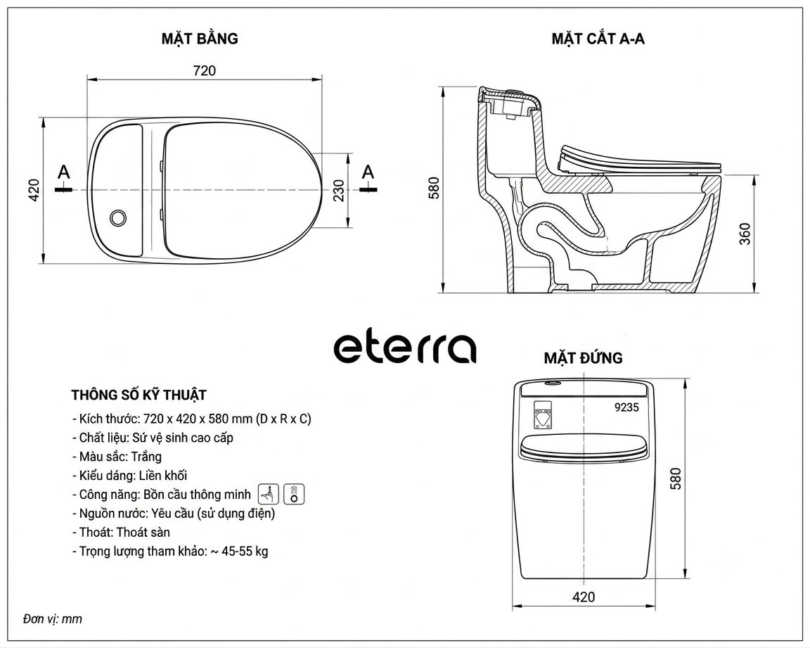 bồn cầu trứng eterra ERSF.9235